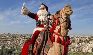 Santa Claus en su camello, Jerusalén